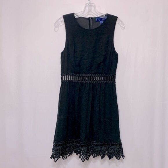 BLUE RAIN sleeveless dress lace at waist and hemline zip back partial lined sz S - Picture 11 of 11